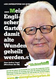 ...oder Alt-OB Hans Jochen Vogel, in dessen Amtszeit der Ring durch den Englischen Garten gebaut wurde, was er jetzt ändern möchte